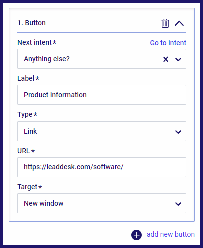 How to use buttons in your chatbot – LeadDesk Support